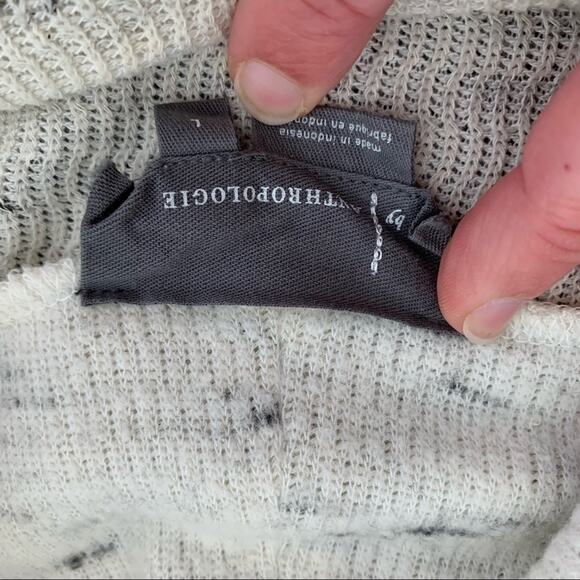 Anthropologie white gray cowl neck turtleneck pullover size Large - Picture 10 of 14